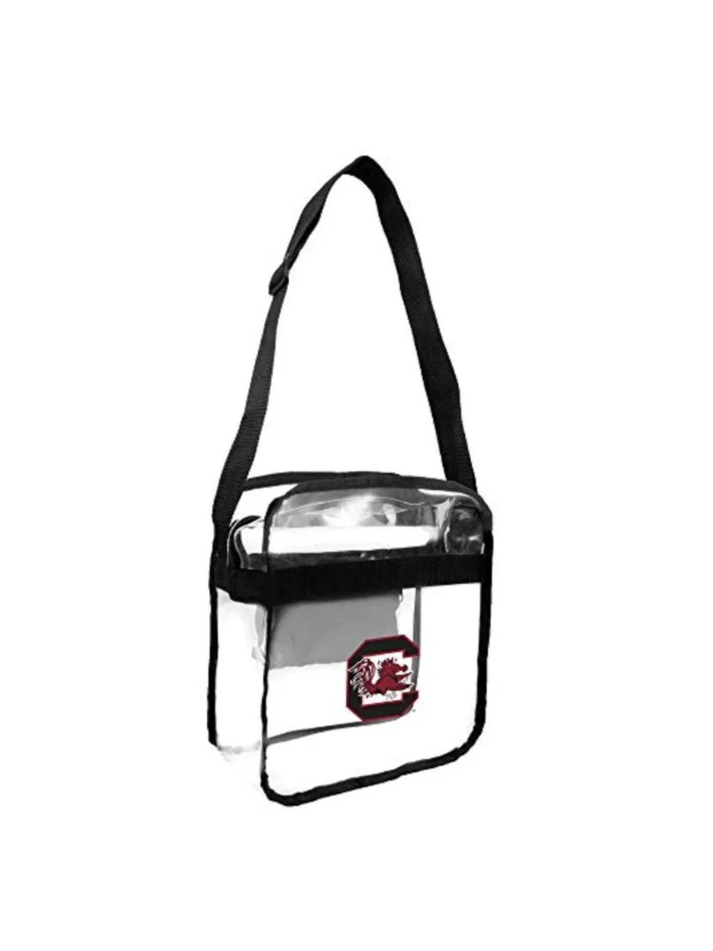 Stadium Friendly Clear Crossbody Bag with Adjustable Strap and Wristlet - 100%